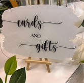 White Painted Back Acrylic - Black Vinyl Card And Gifts Sign