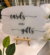 White Painted Back Acrylic - Black Vinyl Card And Gifts Sign