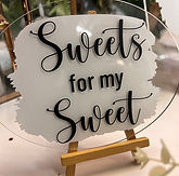 White Painted Back Acrylic - Black Vinyl Sweets Sign