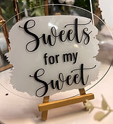 White Painted Back Acrylic - Black Vinyl Sweets Sign