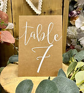 Kraft Card Tent Table Numbers