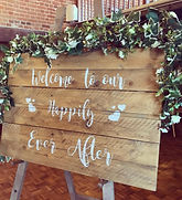 Rustic Wooden Sign - Welcome To Our Happily Ever After.