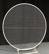 White Round Grid Mesh Moongate. 190cmD (196cmH with Base)