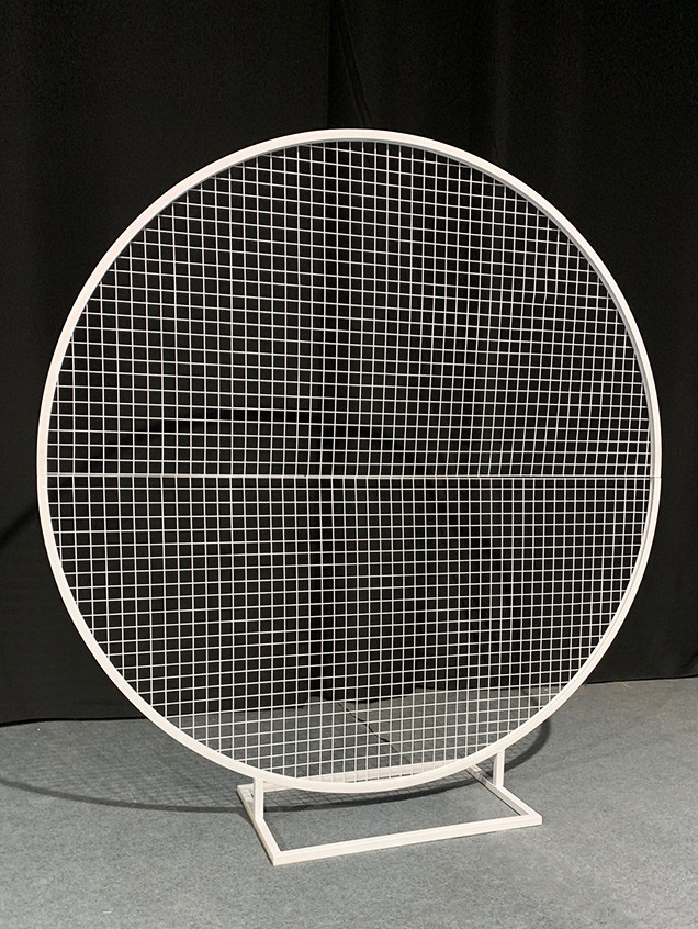 White Round Grid Mesh Moongate