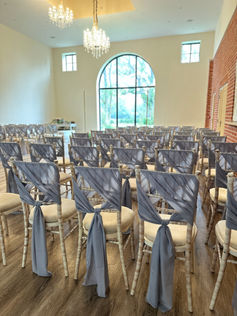 Chair drapes at Reymerston hall