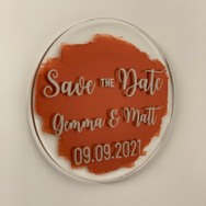 Acrylic Painted Back Save The Date