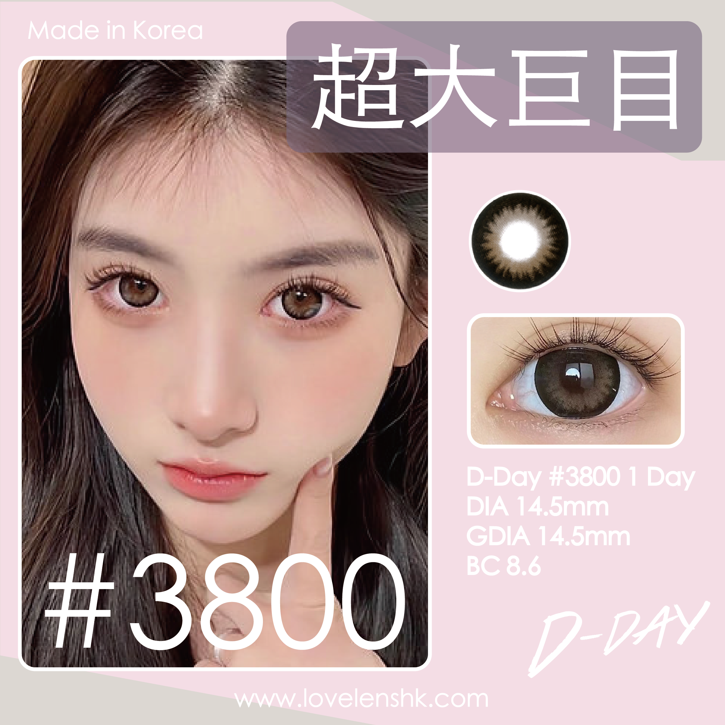 D-Day #3800 巨無霸深棕色  日抛（10片散裝）