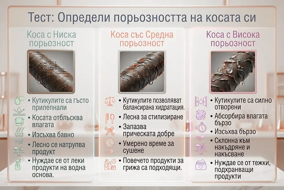 Тест: Определи порьозността на косата си