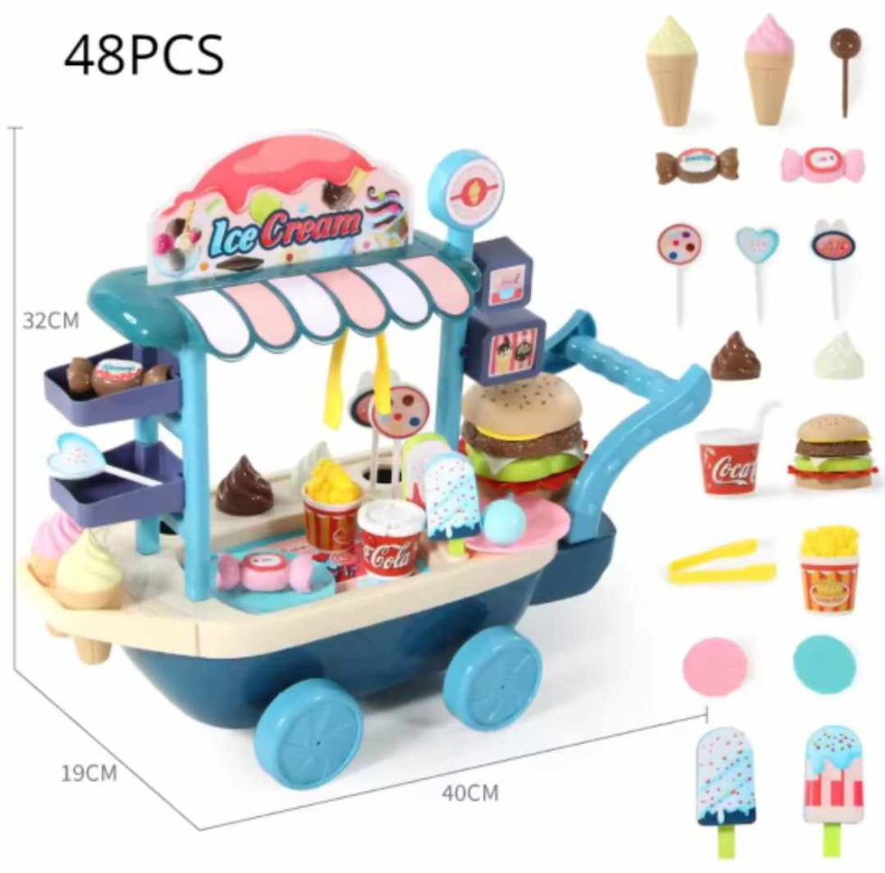 Children's simulation ice cream candy trolley 