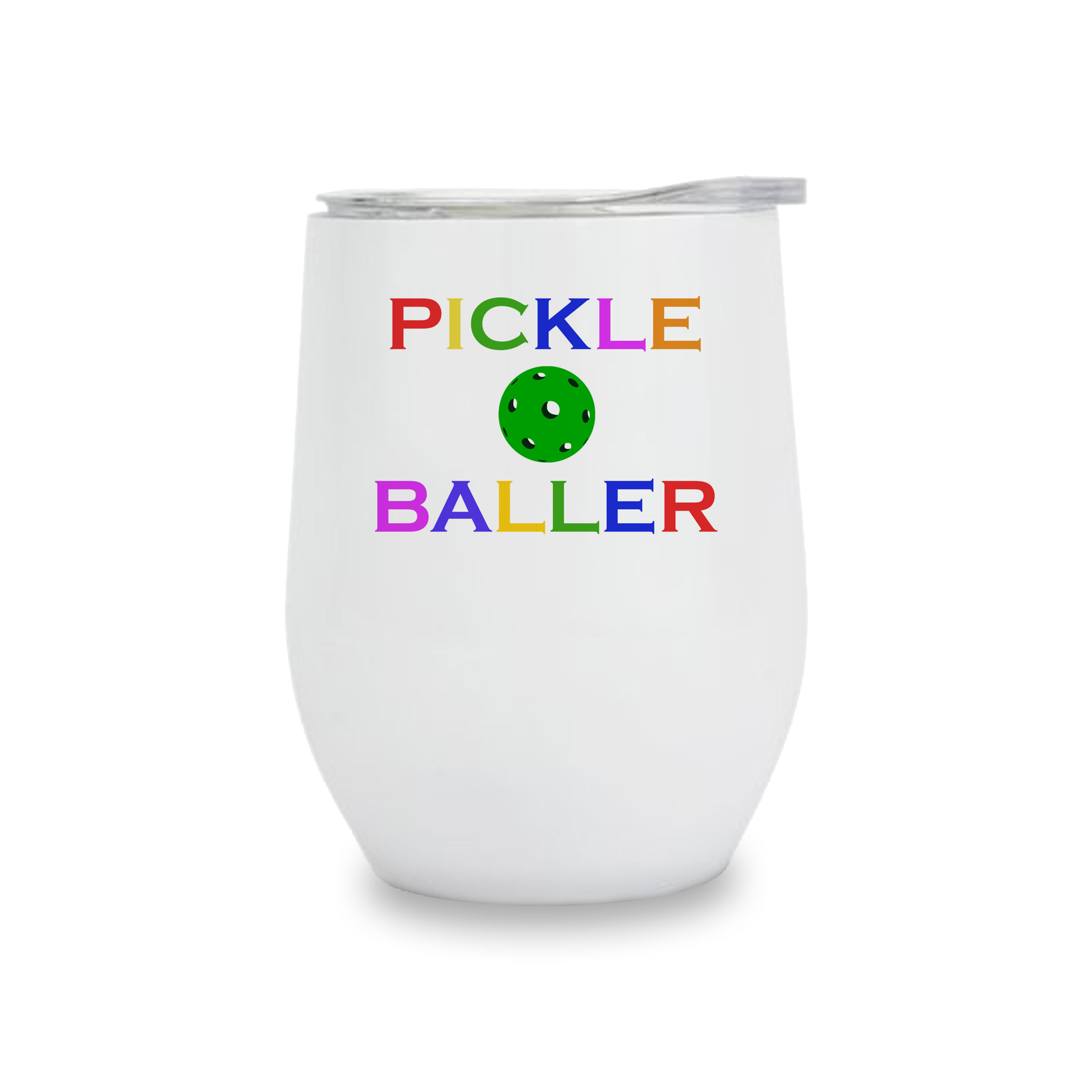 Wine Tumbler White - Pickleballer