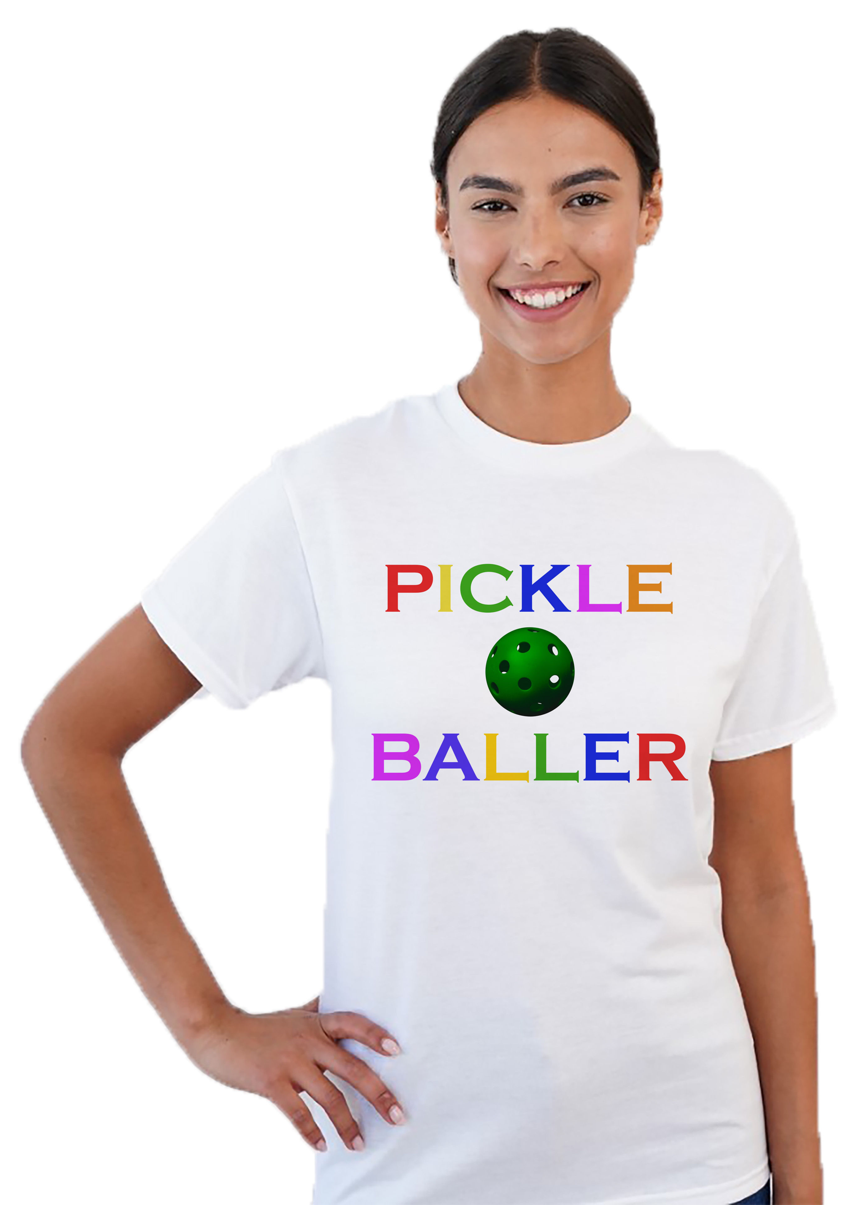 T Shirt - Rainbow Pickleballer