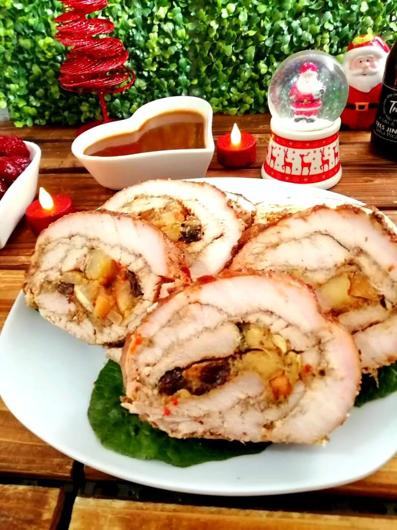 Pechuga de Pavo Rellena de Manzana y Almendras