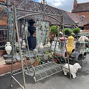 Verdigris Metal Swing Bench