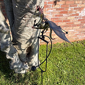 Metal Rocking Dragon with Flapping Wings
