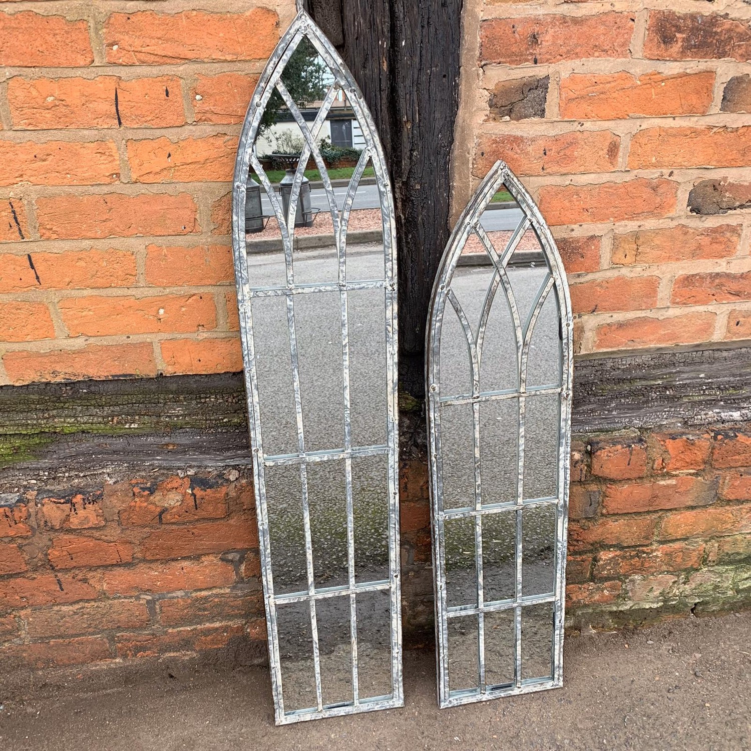 Slim Gothic Garden Mirrors Garden Mirrors The Barn At Studley