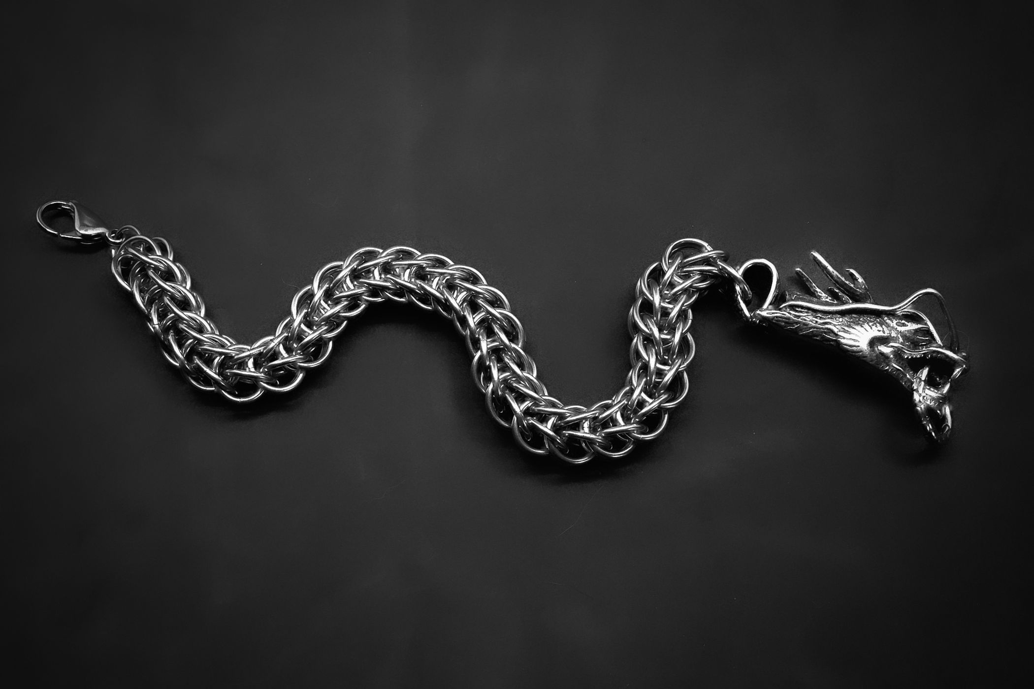 Persian Dragon Head Chainmaille Bracelet