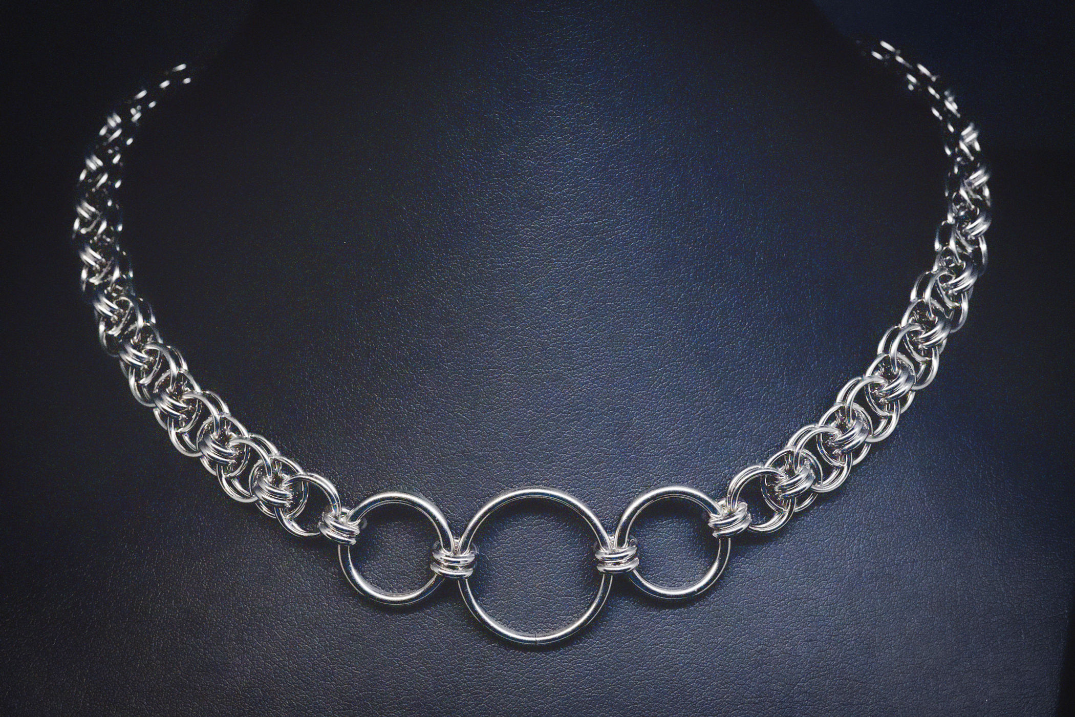 3 Ring Helm Chainmaille Necklace