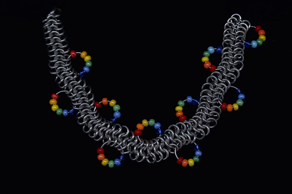 Rainbow Chainmaille Necklace