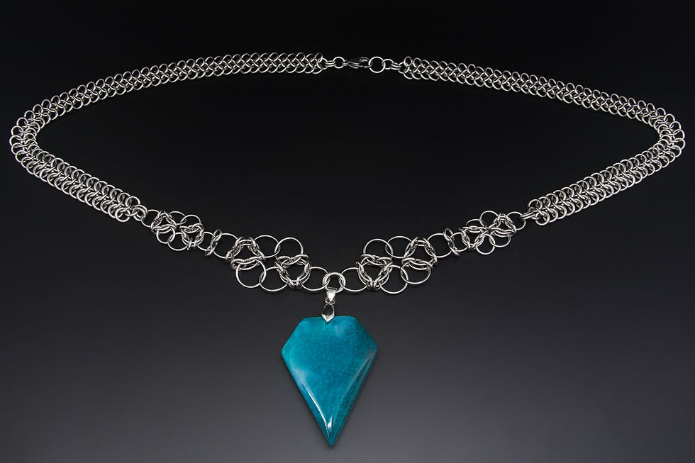 Triangle Agate Chainmaille Necklace