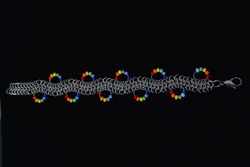Rainbow Chainmaille Bracelet