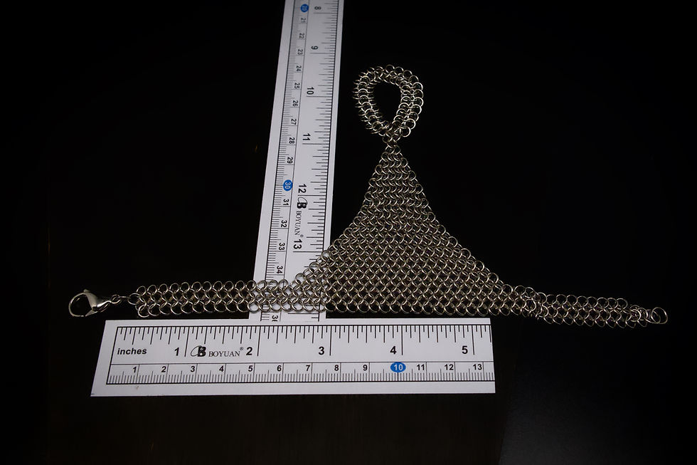 Thumbnail: Euro Hand Flower Chainmaille Bracelet