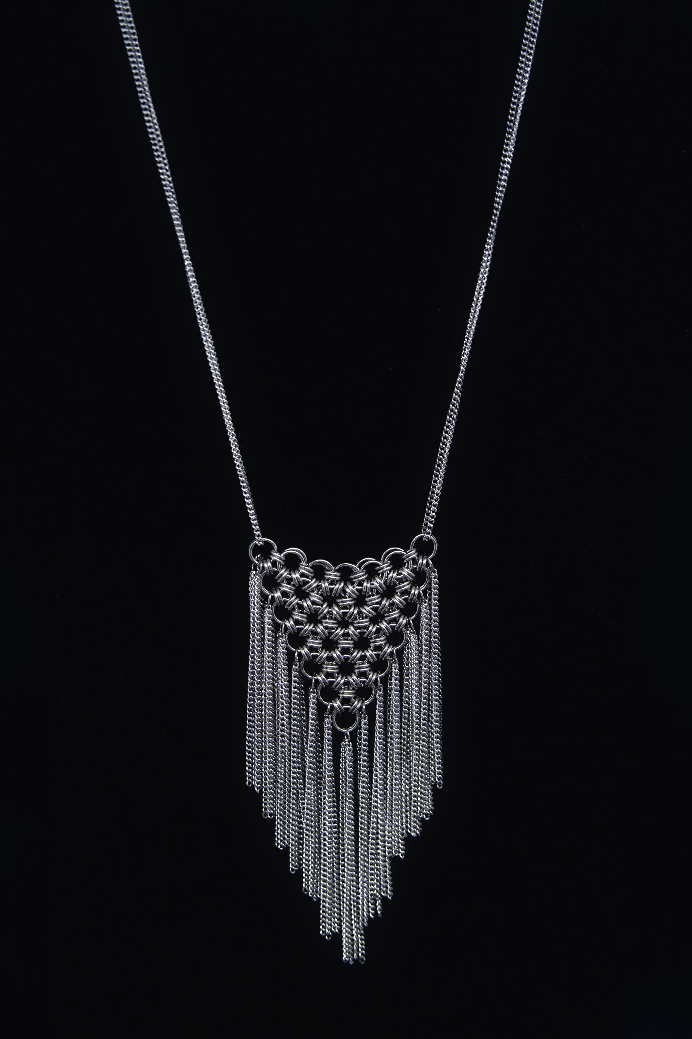 Stainless Steel Japanese Fringe Chainmaille Necklace
