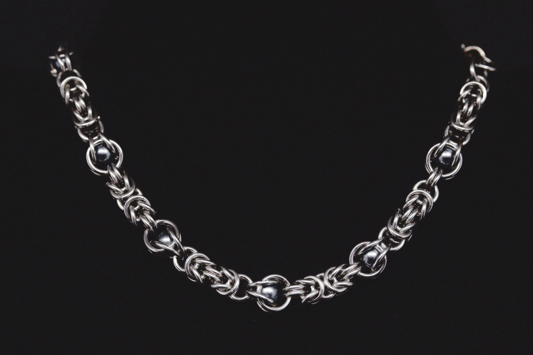 Hematite Byz Chainmaille Necklace