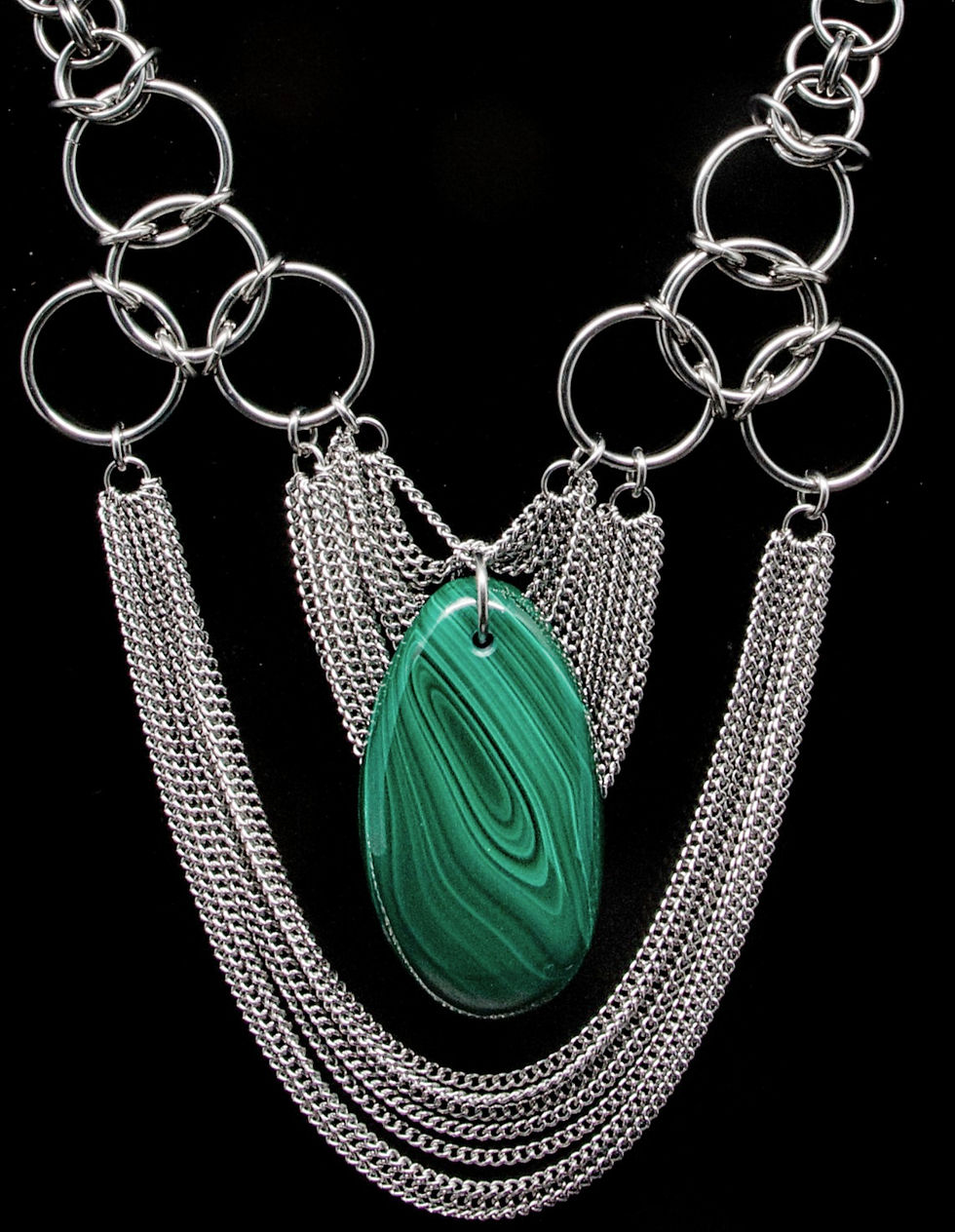 Thumbnail: Malachite Chainmaille Necklace