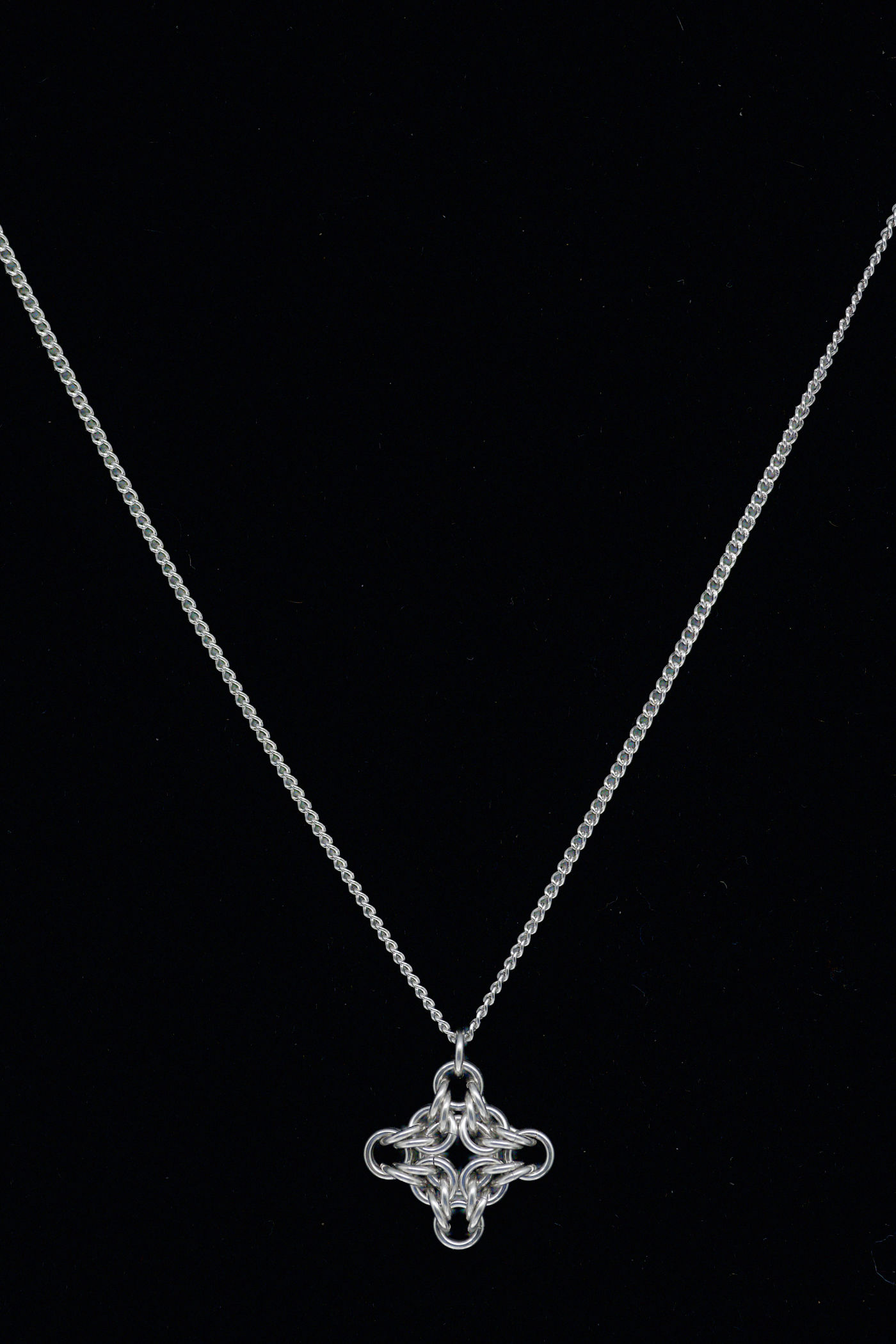 Stainless Steel Byzantine Star Chainmaille Necklace