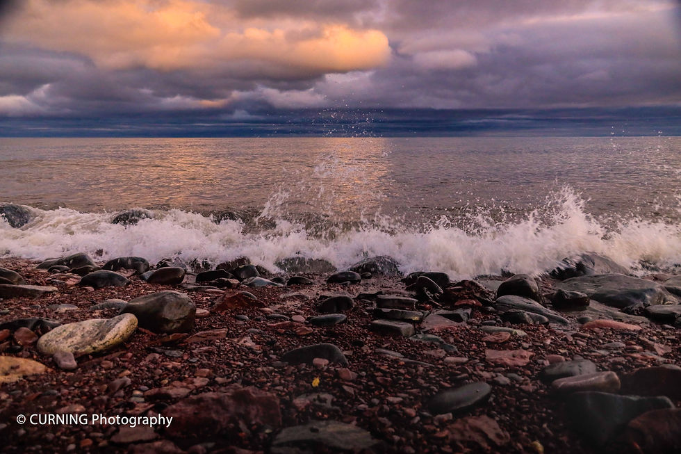 Waves at Sunset (Lake Superior Coast, MN)