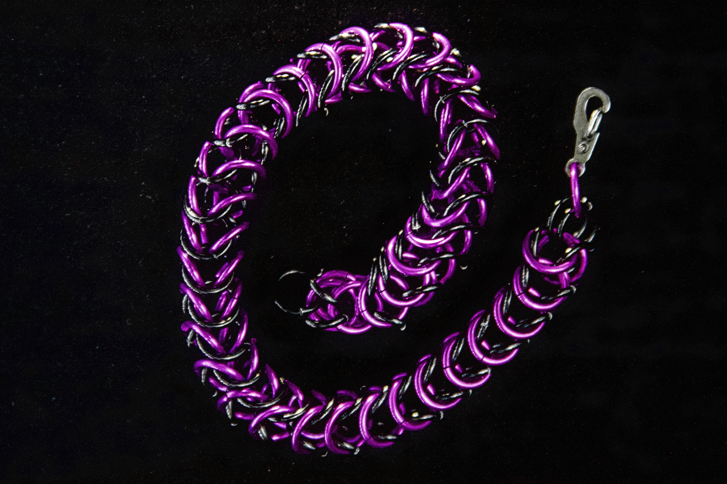 Black and Purple Chainmaille Necklace