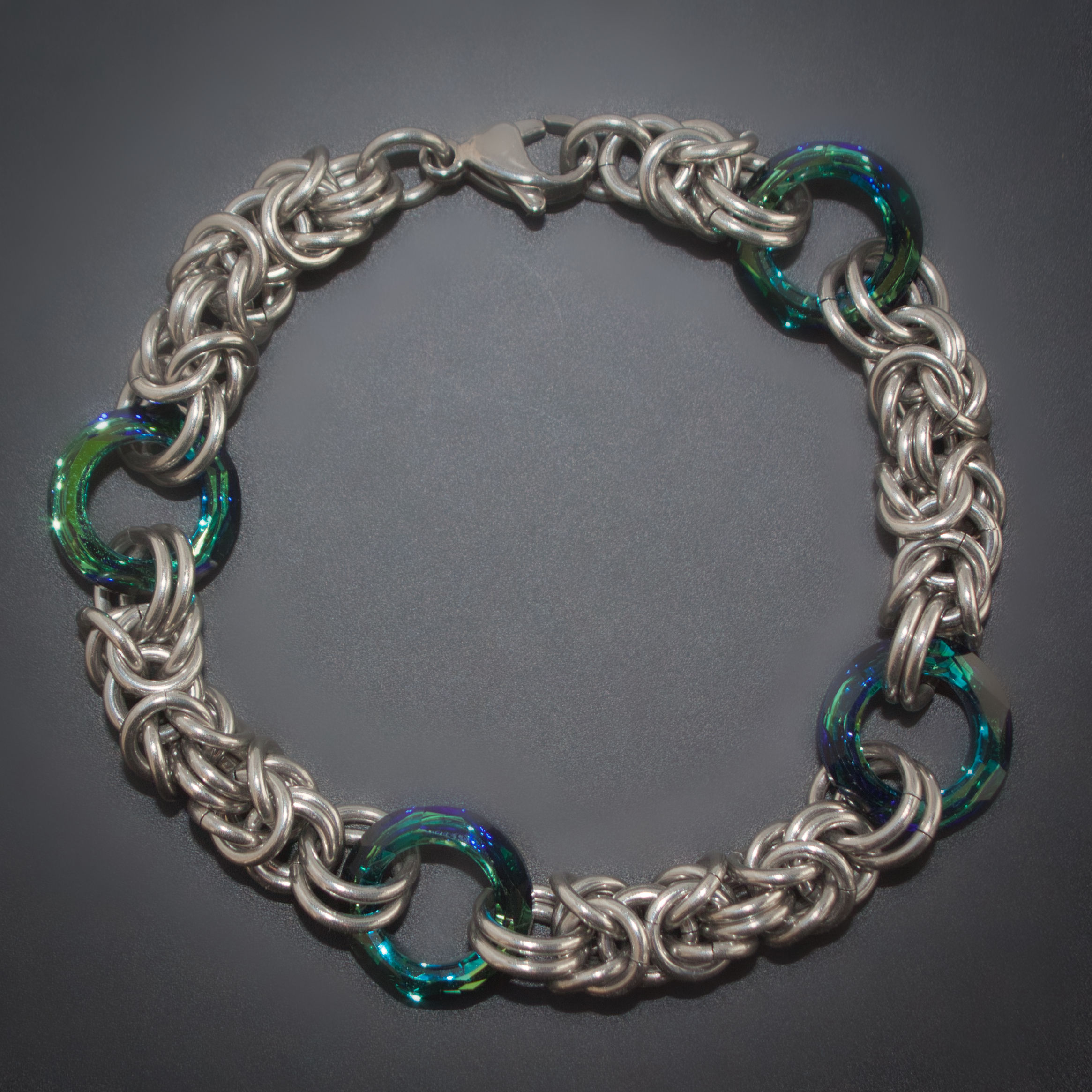 Byzantine Crystal Chainmaille Bracelet
