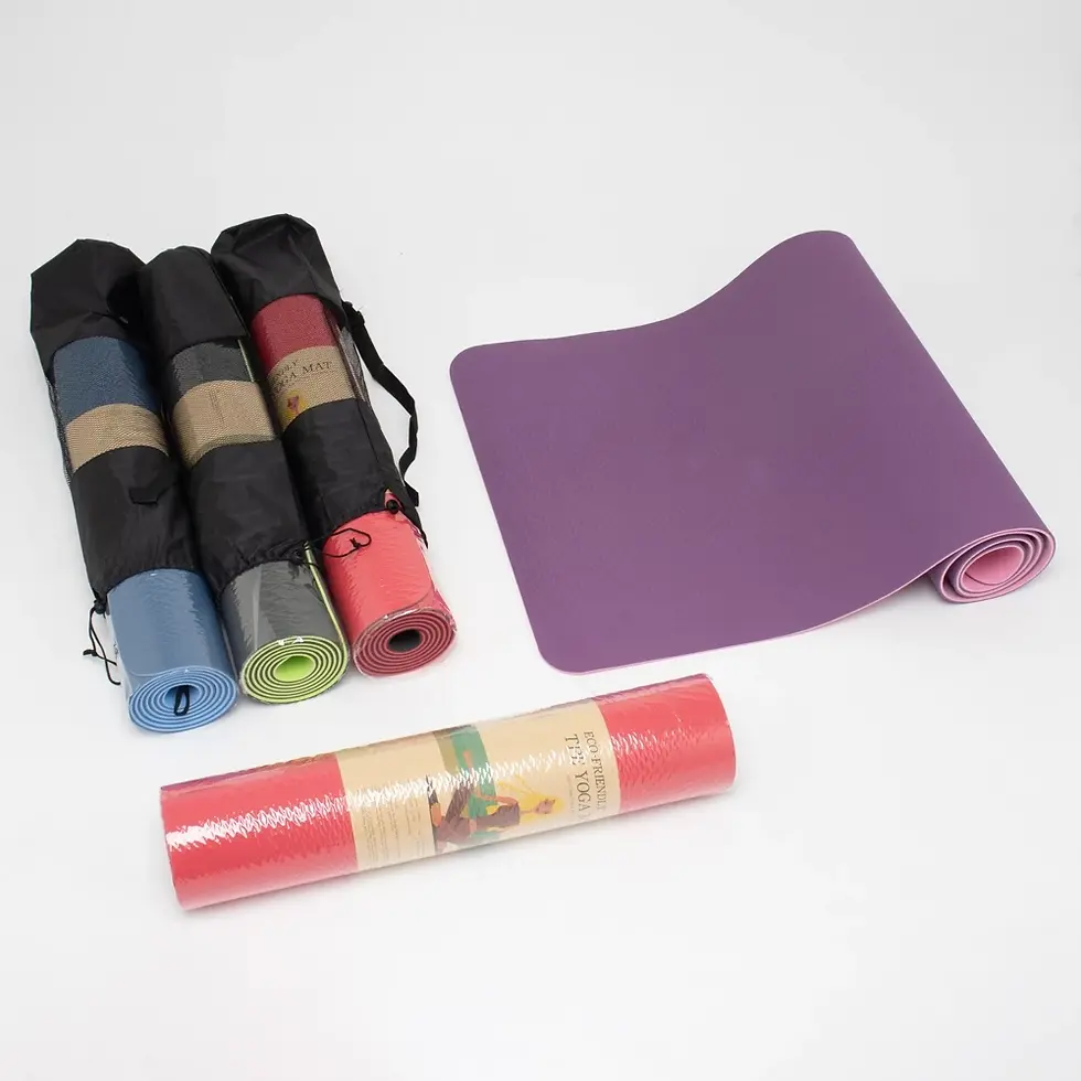 Thumbnail: Eco-Friendly TPE Reversible Non-Slip Yoga Mat with Carry Bag