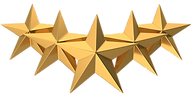 Five Equal Stars Rating Gold