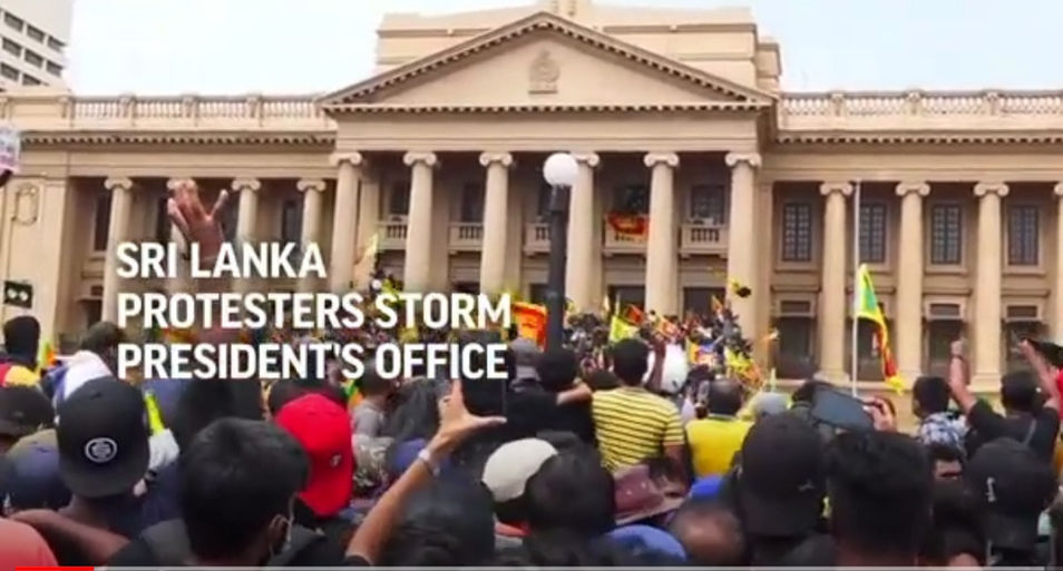 Video: Protesters in Sri Lanka Storm the Office of the President.