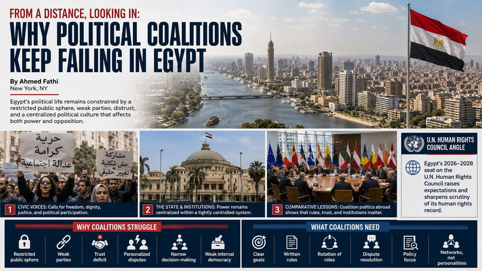 Egypt’s coalition problem is not only about repression or ideology. It is also about weak institutions, personal rivalries, and the failure to build political structures strong enough to survive disagreement.