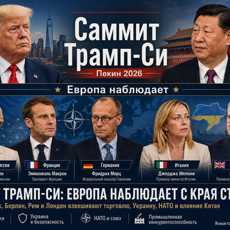 Европа смотрит на саммит Трампа и Си через призму торговли, Украины, НАТО и влияния Китая. Для Брюсселя, Парижа, Берлина, Рима и Лондона вопрос в том, снизит ли дипломатия напряженность или переложит издержки на Европу.