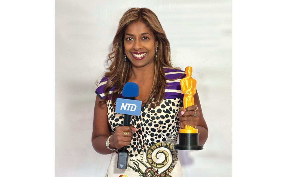Ruby Lovell, whose work continues to spotlight and celebrate cultural identity across borders, pictured with one of her media awards in Los Angeles.