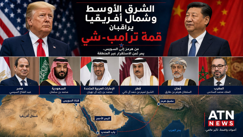 تراقب منطقة الشرق الأوسط وشمال أفريقيا قمة ترامب وشي من خلال نقاط الضغط الحقيقية في المنطقة: مضيق هرمز، باب المندب، البحر الأحمر، قناة السويس، أمن الخليج، أسواق الطاقة، والحضور الاقتصادي الصيني المتنامي. بالنسبة للمنطقة، الاستقرار ليس شعاراً سياسياً، بل ثمن استمرار التجارة والطاقة وحماية المصالح الوطنية.