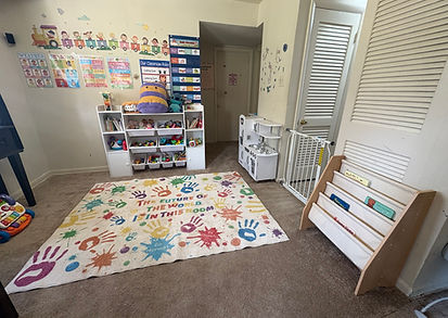 Organized learning environment for infants, toddlers, and preschoolers at Bright Hands Academy