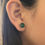 Thumbnail: Emerald CZ pushback earrings with pendant and a 20 inch chain 