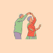 Elderly Couple Dancing