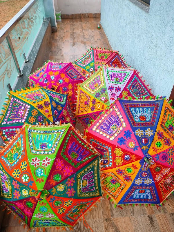 Indian Authentic Decorative Umbrellas - Set of 10