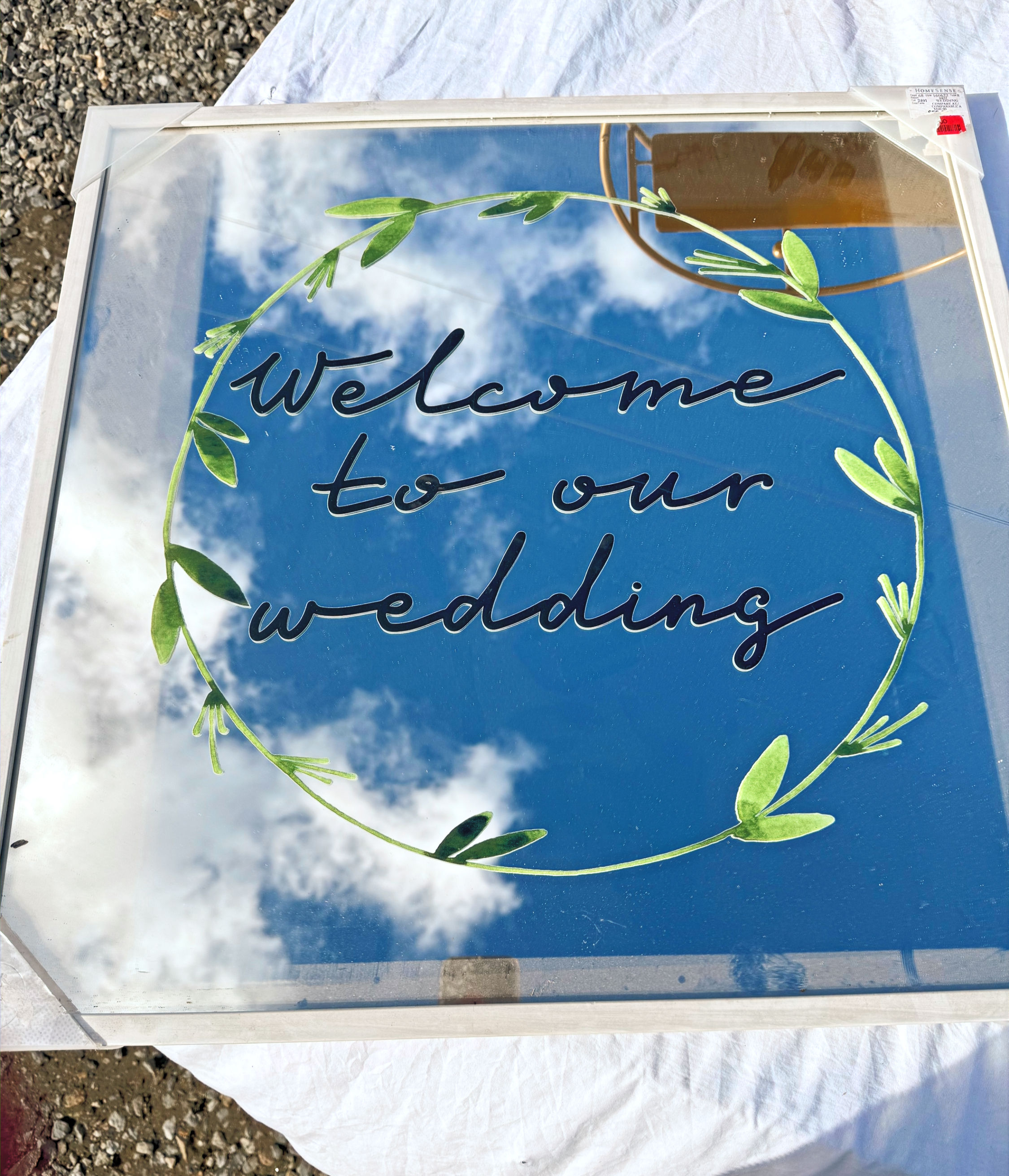 "Welcome to Our Wedding" Mirror Sign