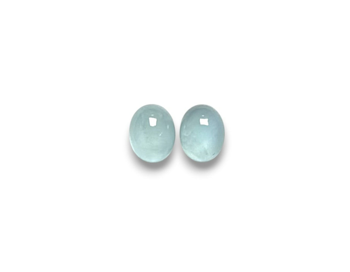 Milky Aquamarine Cabochons Smooth Cut - 10 x 8 mm