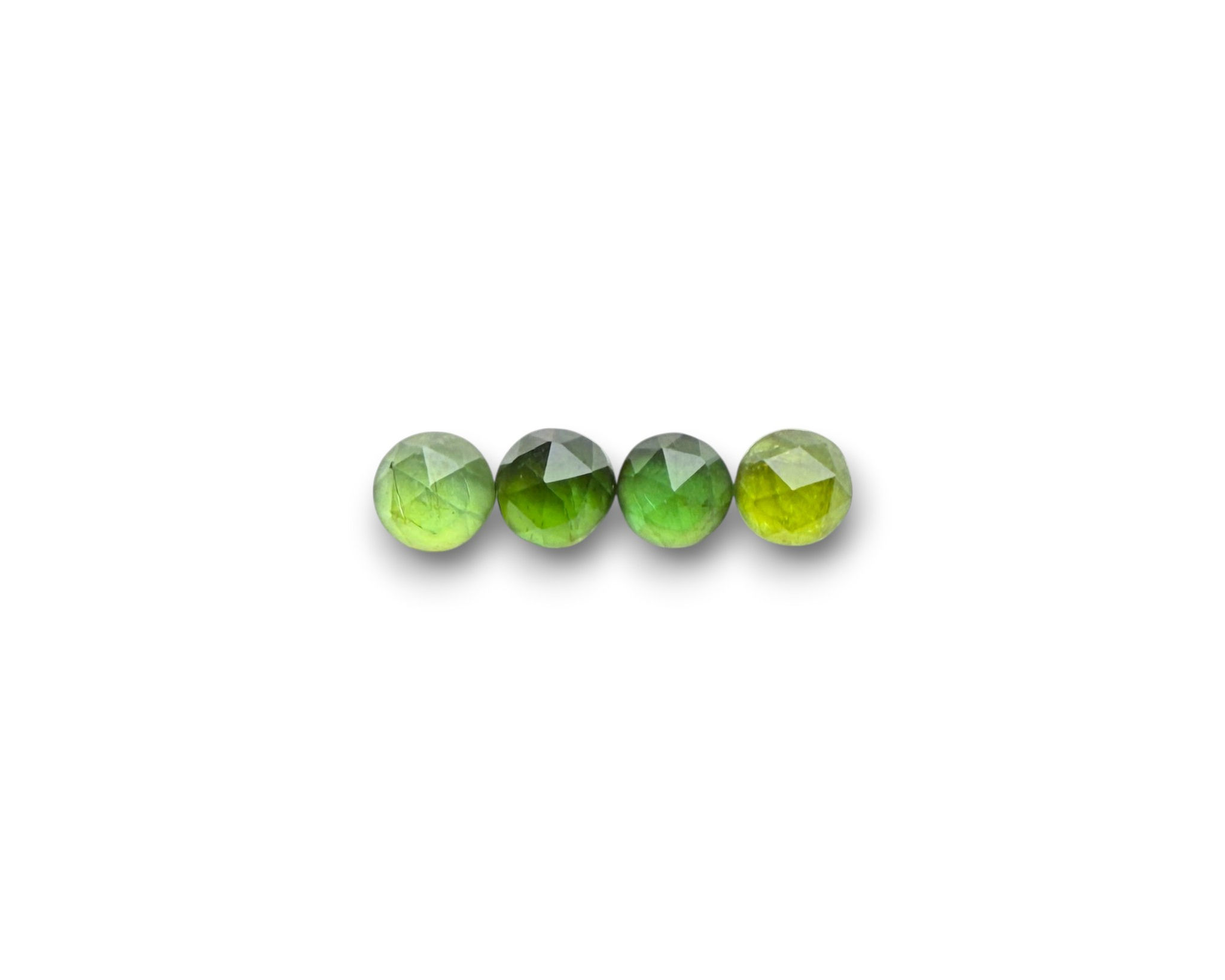 Tourmaline Cabochons Green Rose Cut - 6mm Round