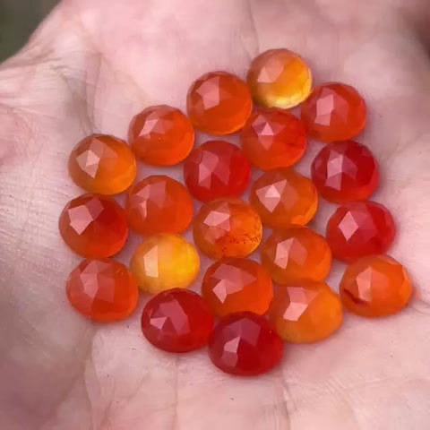 Thumbnail: Carnelian rose cut cabochon