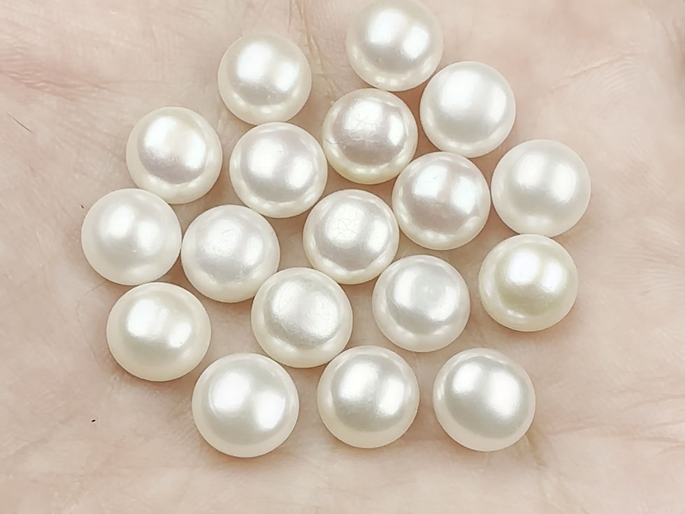 Thumbnail: Freshwater Pearl Cabochons Smooth Cut - 8mm round