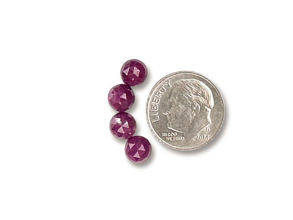 Thumbnail: Ruby Cabochons Rose Cut - 6mm Round