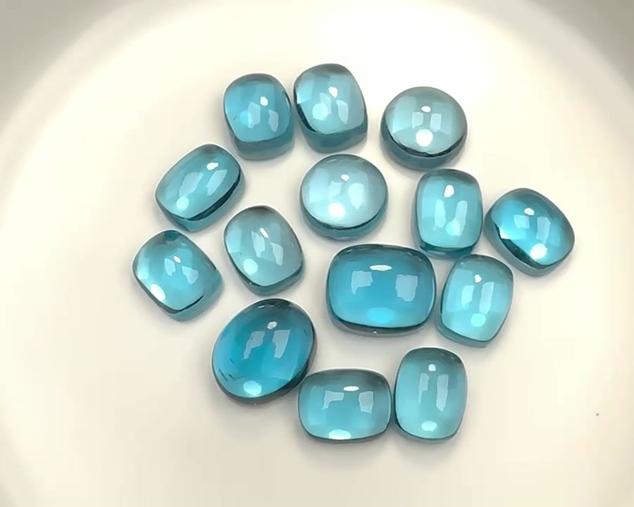 Thumbnail: London Blue Topaz Smooth Cut Rectangular Cushions - 9 x 7 x 4.5mm